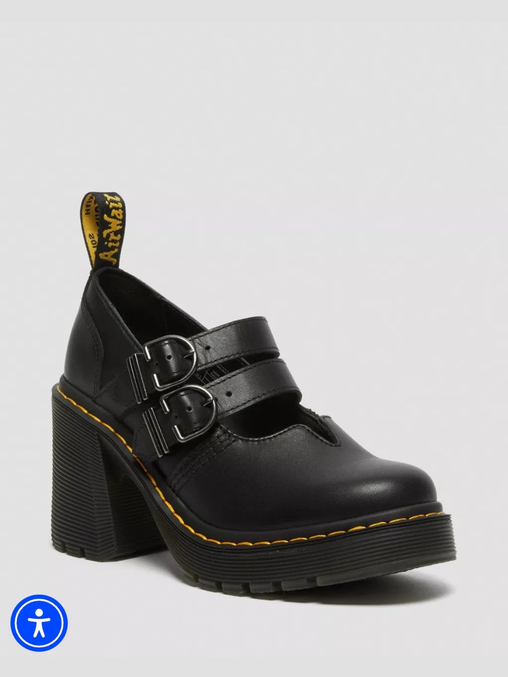 DR. MARTENS EVIEE SENDAL LEATHER HEELED SHOES